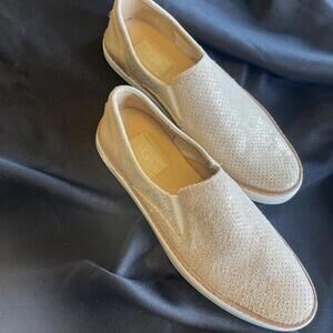 UGG Women's Shimmering Beige Slip-On Loafers